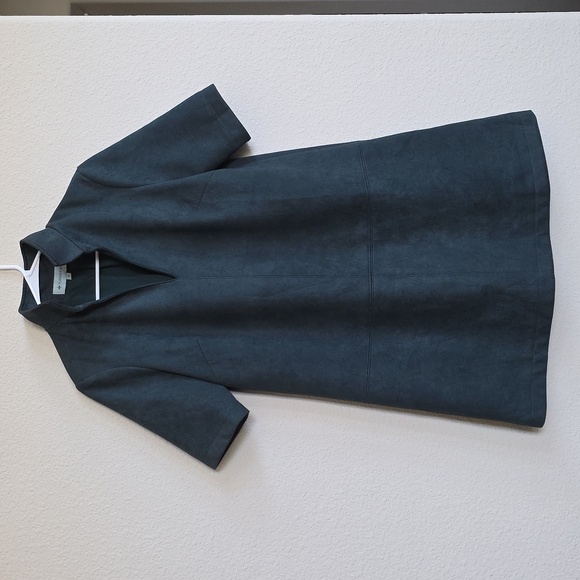 NWOT Tuckernuck Suede Stand Collar Clifton Dress Forest Green, Size M - Picture 2 of 10